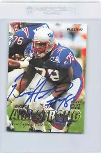 1997 Fleer #176 Bruce Armstrong Patriots auto firmata *K7926 - Foto 1 di 2