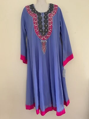 Túnica rosa púrpura para mujer Kurta diseñador indio Salwar Kameez ropa de fiesta Kurtis L Foto 1 de 4