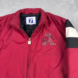 Vintage Arkansas Razorbacks Jacke Herren XL Rot Puffer 90er Logo 7 NCAA - Bild 1 von 13