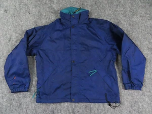VTG Field and Stream Jacket Mens XL Blue Windbreaker Packable Mesh Lined Hooded - Picture 1 of 16