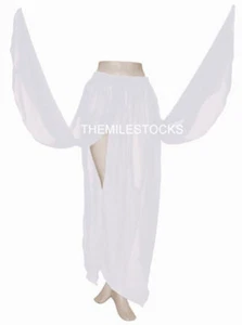 TMS BLANCO Gasa 4 Pétalos Falda Danza del Vientre Penal Gitana Tribal ROBE JU... - Imagen 1 de 1