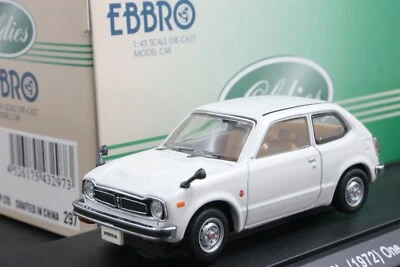 EBBRO 43297 1:43 SCALE 1972 HONDA CIVIC 3 DOOR GL DIE CAST MODEL CAR WHITE - Image 1 of 4