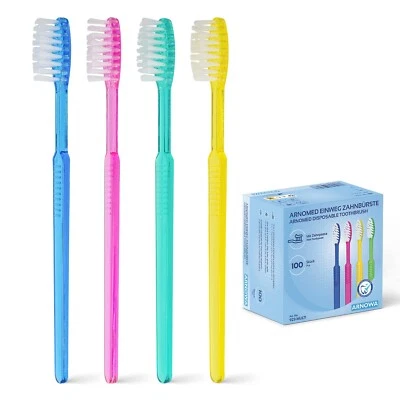 Einmalzahnbürsten mit Zahnpasta Reisezahnbürste Set Einweg Zahnbürsten Einzeln - Bild 1 von 4