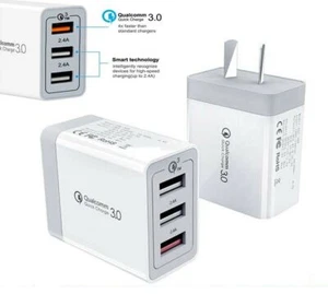 Fast Rapid Quick USB Iphone Charge QC3.0 Wall Charger 3 Ports Plug Adapter 30W - Picture 1 of 10