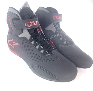 Alpinestars Sektor Vented Mens Black Red Riding Shoes Size 10.5 NEW - Picture 1 of 8