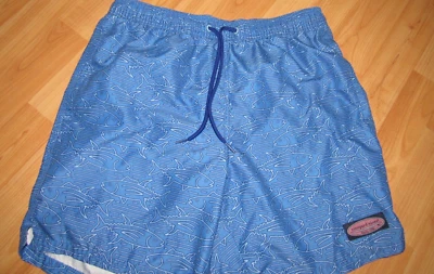 VINEYARD VINES Men's XS Bathing Suit Blue Swim Trunks Unlined Logo 6.5" Ins EUC - Image 1 of 4