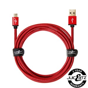 JuicEBitz® Braided Micro USB (Micro B) Premium Fast Charge Cable Charging Lead