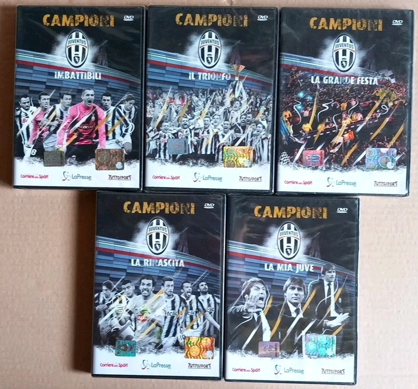 JUVENTUS CAMPIONI  Serie 5 DVD Ufficiali.   AC - Immagine 1 di 3