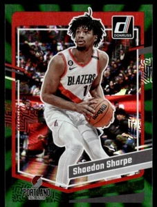 2023-24 Donruss Láser Verde Holo Shaedon Sharpe Portland Trail Blazers #124 - Imagen 1 de 2