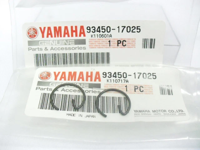 Yamaha YDS5 CT1 TZ350 YZ100 R5 RD250 RD350 RD400 Piston Clip x2 OEM 93450-17025 - Изображение 1 из 1