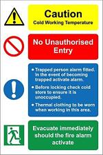 Caution cold working temperature Safety sign 