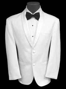 Men's Tallia White Tuxedo Jacket Two Button with Satin Shawl Lapels 40R - Picture 1 of 3