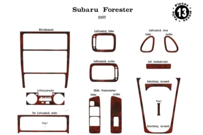 Wood Look Dash Trim Kit for 1997-2007 Subaru Forester Auto Interior Panel - image 1 of 4