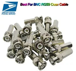 20x Twist On BNC Male Connector for CCTV Security System RG59 Coax Cable Cameras - Picture 1 of 1