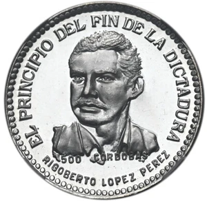 NICARAGUA 500 Cordobas 1980 Argento NGC PF68 'Rigoberto Lopez Perez' Top Pop! - Foto 1 di 3