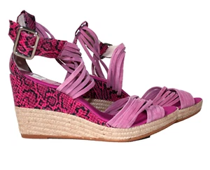 Women's KANNA Pink Wedge Espadrilles Sandals Shoes Size UK 7 - Picture 1 of 12