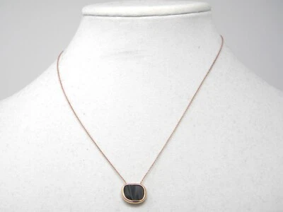 Collar Colgante Moneda Roberto Oro Rosa 18k y Jade Negro 16-18" Nuevo Con Etiquetas Foto 1 de 4