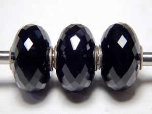 TROLLBEADS Negro Ónix CUENTAS #1 TSTBE-20005 $72 Cara Negra Brillante (UNA CUENTA) ¡NUEVO! - Imagen 1 de 12