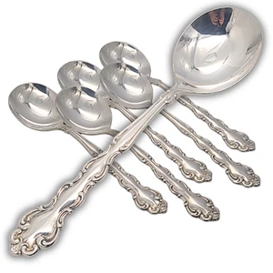 Oneida Community Mansion House Pattern Set Of 6 Soup Spoons 18cm Silver Plated - Picture 1 of 17