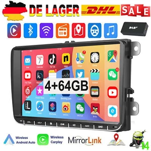 Android 14 4+64G Autoradio Carplay GPS Navi Für VW GOLF 5 6 Touran Polo EOS DAB - Bild 1 von 15