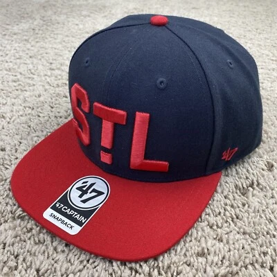 Gorra de colección St Louis Cardinals 47 Captain Snapback rojo marino STL Coop Shot Foto 1 de 4