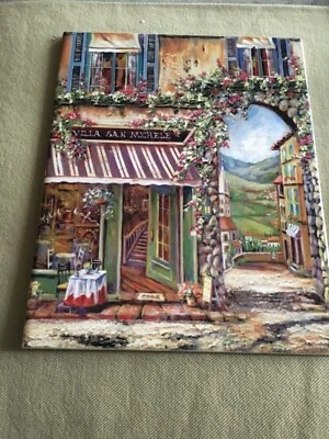 Mural de cerâmica arte antiga ~ Cook Villa San Michele ~ 8"x10" azulejo único - Imagem 1 de 3