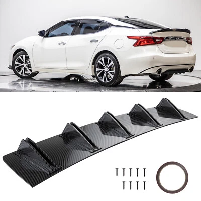 For Nissan Altima Maxima Sedan Carbon Rear Lip Bumper Diffuser Shark Fin Spoiler Foto 1 de 4