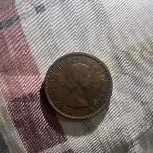 CANADIAN 1964 QUEEN ELIZABETH II CANADIAN PENNY VF HARD TO FIND - Picture 1 of 6