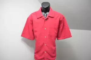 Camisa hawaiana Cubavera a rayas rojas poliéster relajado talla grande - Imagen 1 de 7