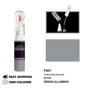 FOR FIAT GRIGIO ALLUMINIO 611/A Touch Up Paint Pen Brush Fix Kit Scratch Chip - Picture 1 of 6