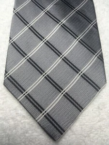 JOSEPH AND FEISS MENS TIE GRAY WITH BLACK AND WHITE 4 X 60 NWOT - Picture 1 of 4