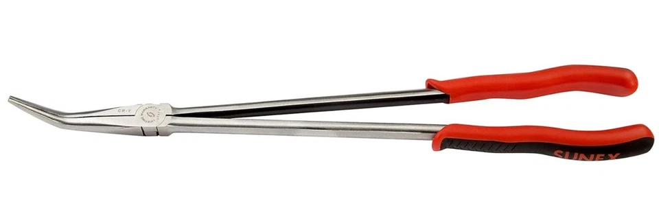 SUNEX TOOLS 16" LONG REACH 45 DEGREE BENT NEEDLE NOSE PLIERS PLIER #3717V - Image 1 of 1