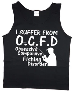 Men's tank top funny saying Fishing decal gift muscle tee sleeveless shirt - Picture 1 of 1