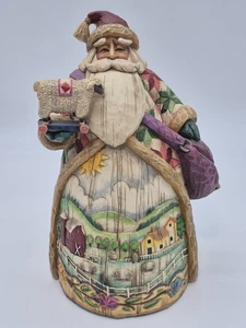 Jim Shore O'er THE FIELDS WE GO 112241 Folk Art Santa Holding Lamb Figurine  - Picture 1 of 8