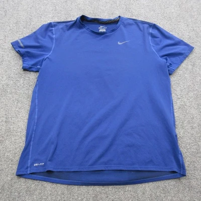 Nike Dri-FIT Shirt Mens Large Athletic Blue Short Sleeve Running Active Tee Top - Image 1 of 4