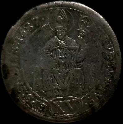 1687 Austria 15 Kreuzer Silver. Salzburg Mint . Very Rare  - Image 1 of 2
