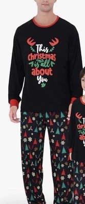 Pijama de Navidad de la familia Ekouaer conjuntos a juego manga larga.  Foto 1 de 3