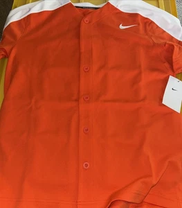 Neues Nike Dri Fir (L) orangefarbenes Trikot mit Knopfleiste. Kostenloser Versand - Bild 1 von 4