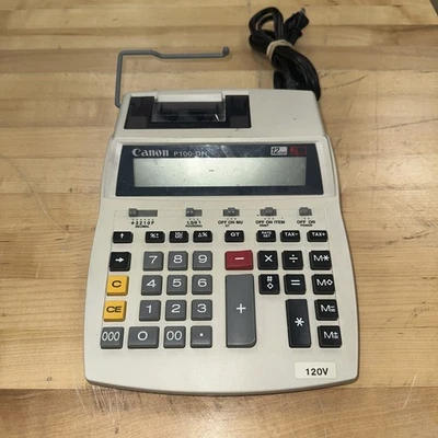 Calculator Canon P100-DH 2 Color Printing 12 Digit Large Display 120 V Multi Fct - Image 1 of 4
