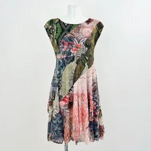 Desigual Mesh Dress Bohemian Floral Sz M Jean Paul Gaultier Y2K Save The Queen - Picture 1 of 24