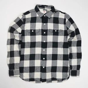 Camisa de franela manga larga para hombre Levi's XL azul marino/blanco a cuadros - Imagen 1 de 6