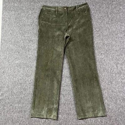 Larry Levine Petite Pants Womens 8P Green Corduroy Straight Leg Stretch 5 Pocket - Image 1 of 4