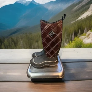 The Original Muck Boots Hale Multi-Season Women's Rubber Boot Plaid Brown Sz 5 W - Picture 1 of 6