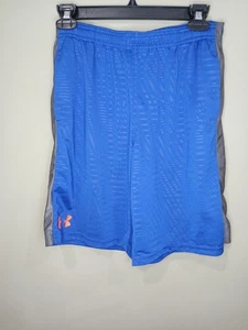 Boys Youth Large Loose Royal Blue Orange Athletic Shorts Under Armour Pull On - Picture 1 of 8