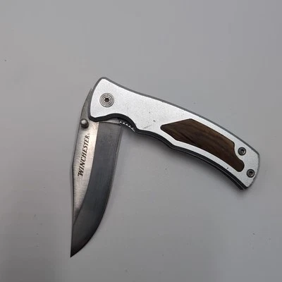 Cuchillos Winchester vintage cuchillo plegable con clip de madera de 3 pulgadas Foto 1 de 4