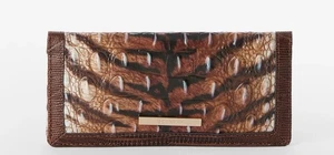 BRAHMIN NWT FELINE HERMOSA ADY WALLET ~ GENUINE LEATHER Tiger Brown Chestnut - Picture 1 of 4