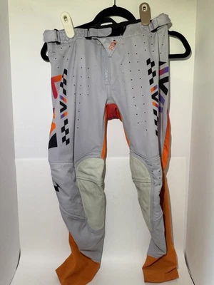 FXR 越野摩托车赛车裤青少年尺寸 26 灰色橙色 — 第 1/4 张图片