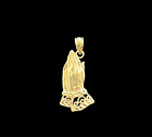 10K Yellow Gold Diamond-Cut Praying Hands Pendant 0.8Gr