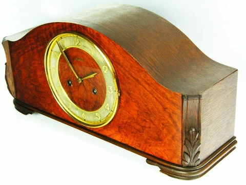 JUNGHANS PURE  ART DECO  CHIMING MANTEL CLOCK  BLACK FOREST Cover