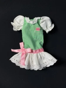 Hasbro My First Sindy Pretty Gir dress 1987 green stripe pink fit 12" doll - Picture 1 of 6